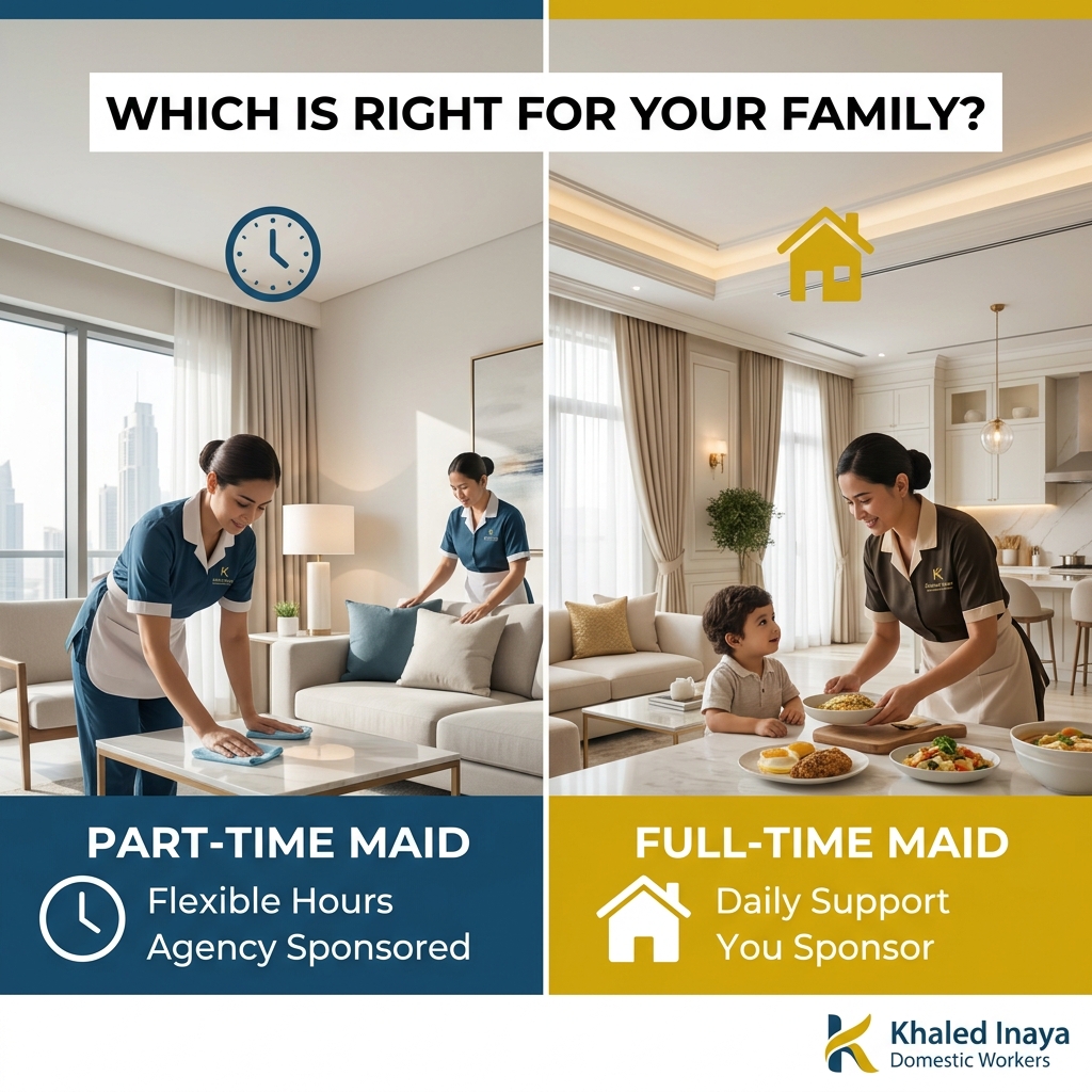 Part-Time Maid vs Full-Time Maid in UAE: Which Is Right for Your Family? (2026)
